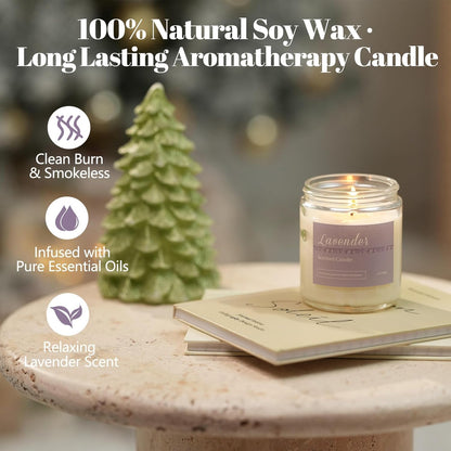 Holiday Scented Candle Gift Set, 6 Pack Natural Soy Candles for Home, Long Lasting Christmas Gifts for Women, Men, Friends & Family, Winter Aromatherapy Candle Set for Relaxing & Home Décor
